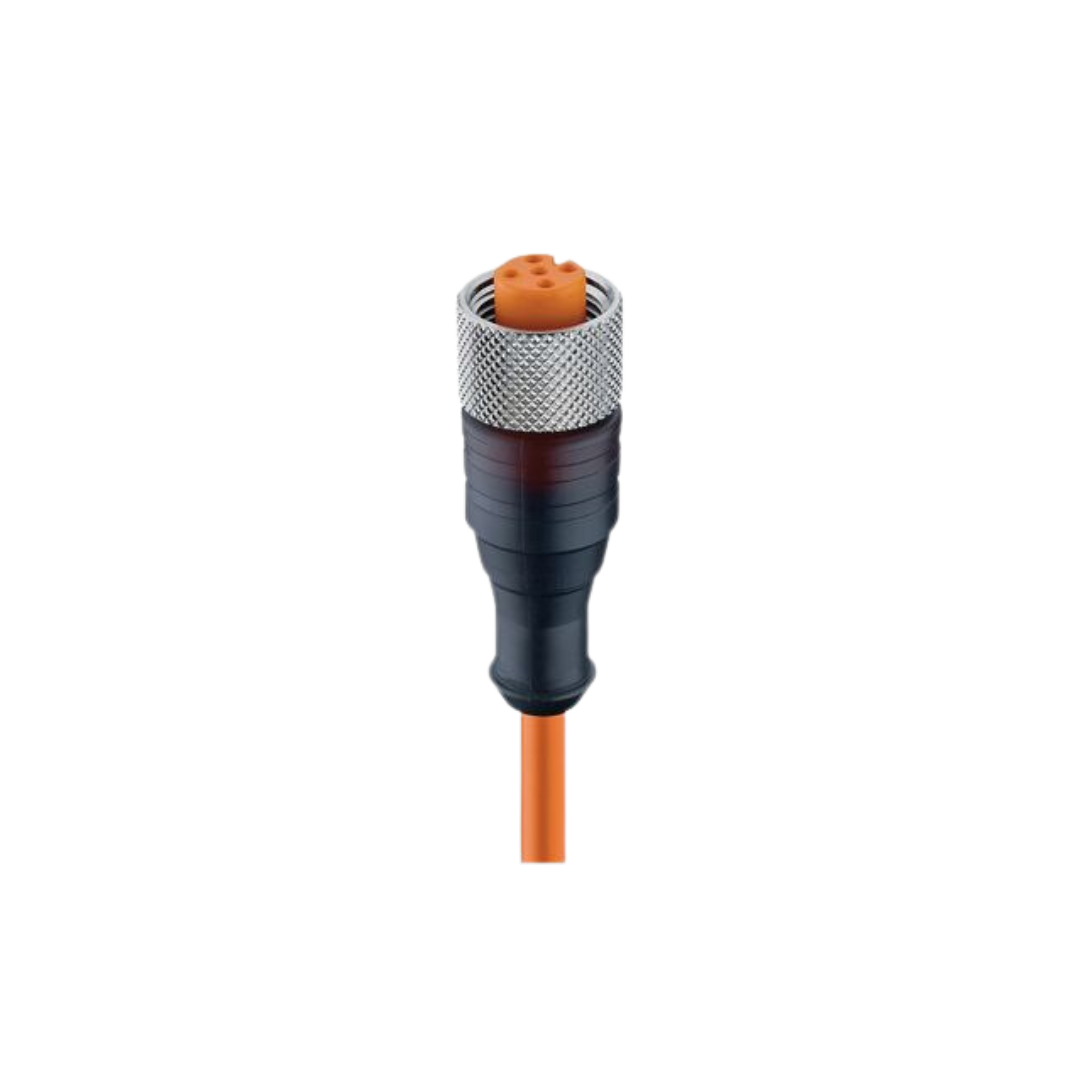 M12 A-coded female Trans body PUR orange 5wire